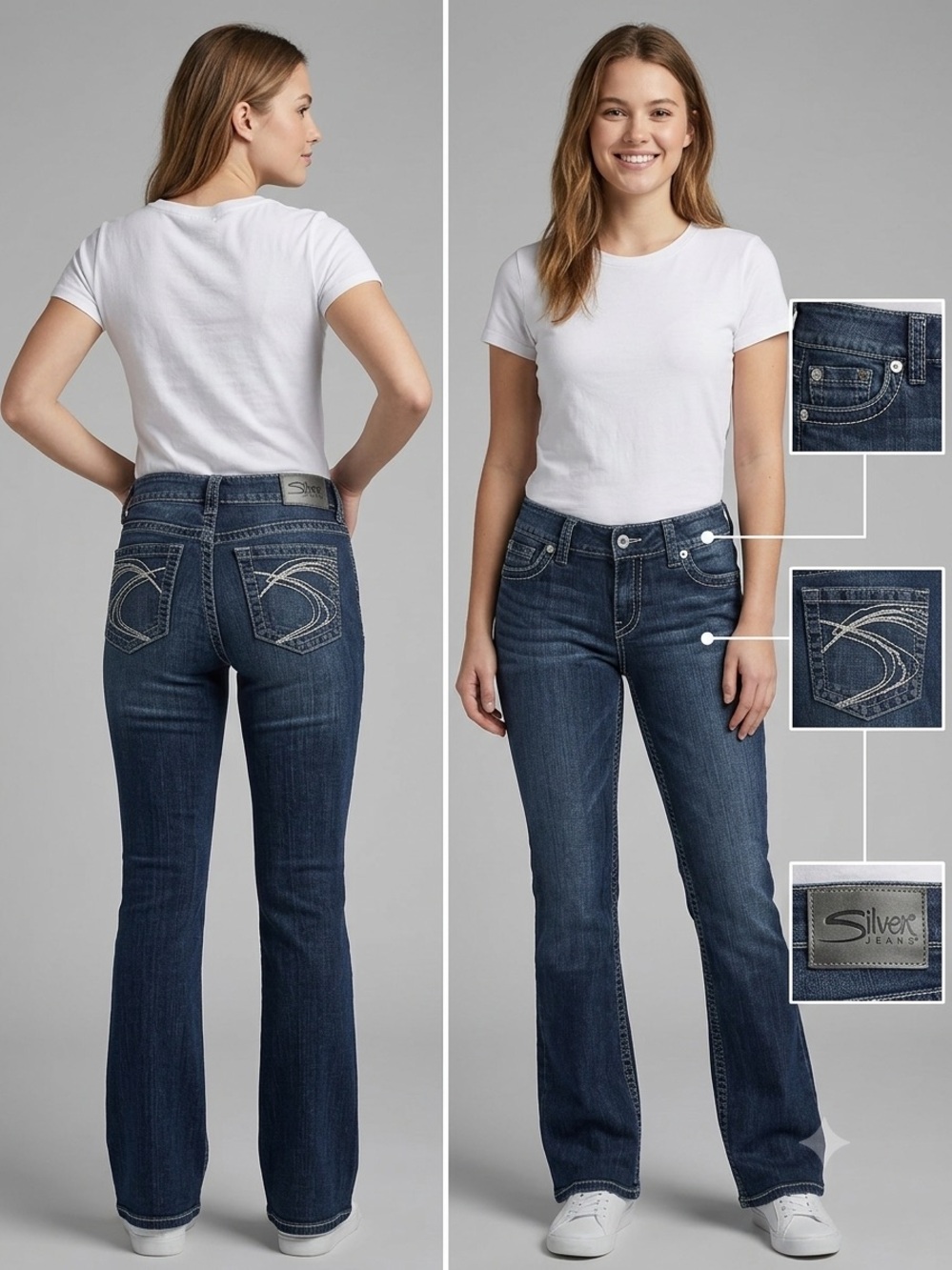Silver Jeans Dark Indigo Bootcut Stretch Jeans